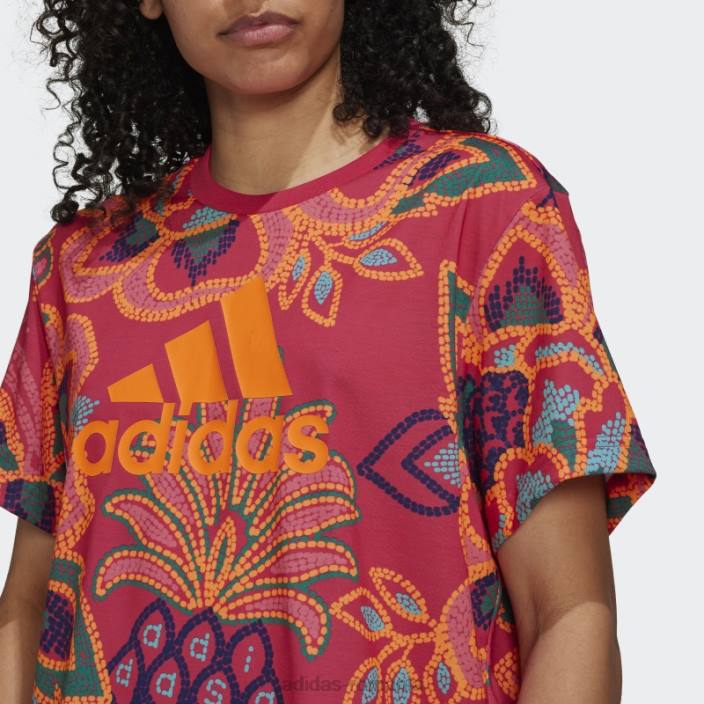 Adidas tricou grafic farm rio berry femei fructe de pădure/aplicație portocalie 2JBN10507