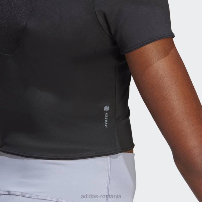 Adidas tricou negru de antrenament hiit aeroready crop femei negru 2JBN9298