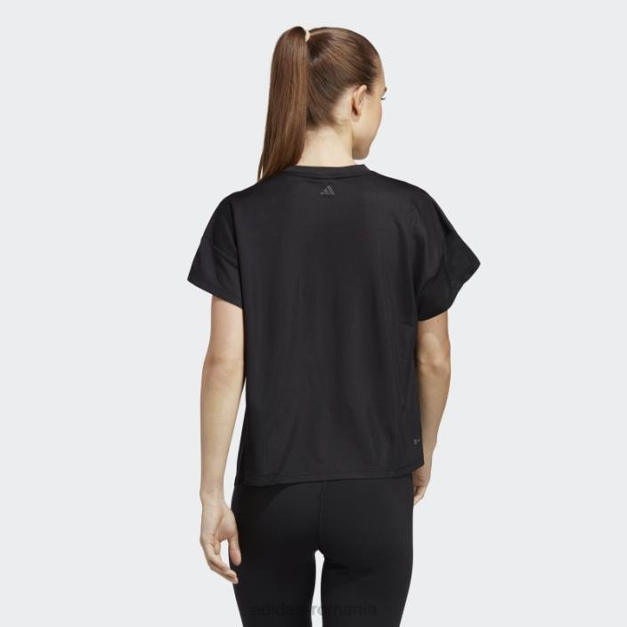 Adidas tricou negru de antrenament hiit aeroready quickburn femei alb negru 2JBN8992