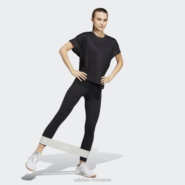 Adidas tricou negru de antrenament hiit aeroready quickburn femei alb negru 2JBN8992