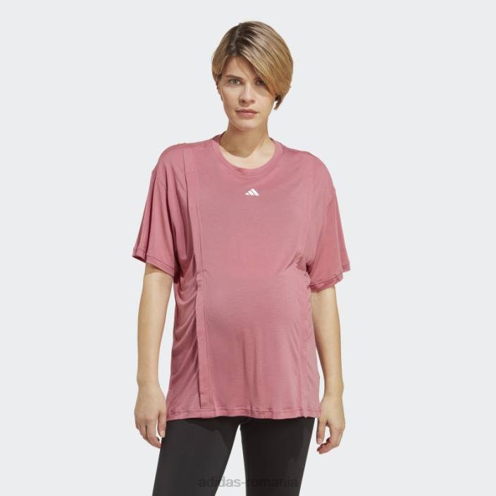 Adidas tricou roz pentru alăptare aeroready train essentials (maternitate) adidas femei roz/alb 2JBN9645
