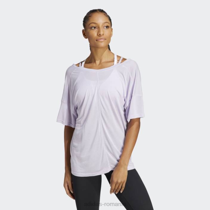 Adidas tricou supradimensionat silver dawn yoga studio adidas femei zori argintii 2JBN9183