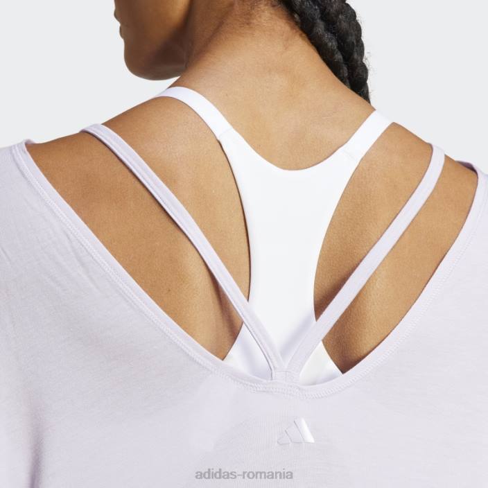 Adidas tricou supradimensionat silver dawn yoga studio adidas femei zori argintii 2JBN9183
