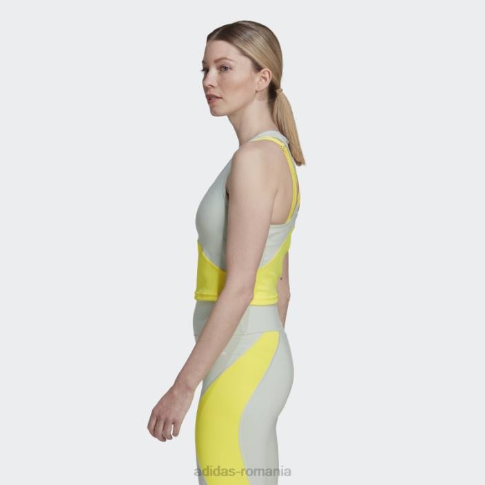 Adidas verde aeroready tren hiit crop tank top femei verde galben 2JBN10373