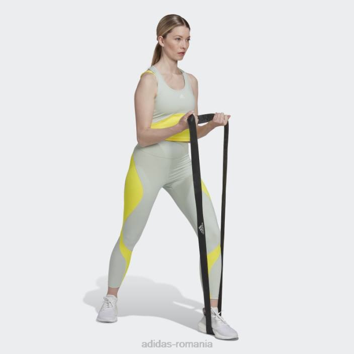 Adidas verde aeroready tren hiit crop tank top femei verde galben 2JBN10373
