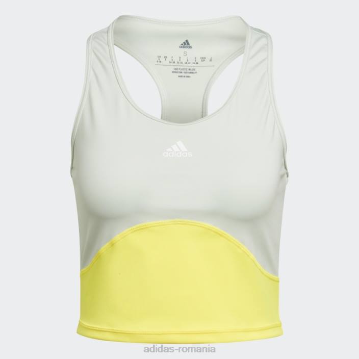 Adidas verde aeroready tren hiit crop tank top femei verde galben 2JBN10373