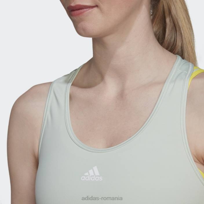Adidas verde aeroready tren hiit crop tank top femei verde galben 2JBN10373