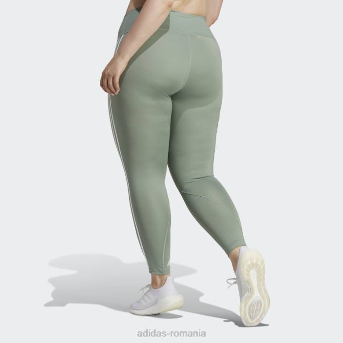 Adidas verde argintiu optime trainicons 3 dungi 7/8 jambiere (plus marime) adidas femei verde argintiu 2JBN17193