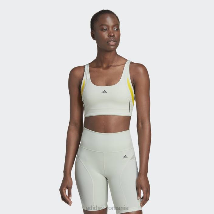 Adidas verde powerimpact luxe antrenament sutien mediu hiit adidas femei verde galben 2JBN17565