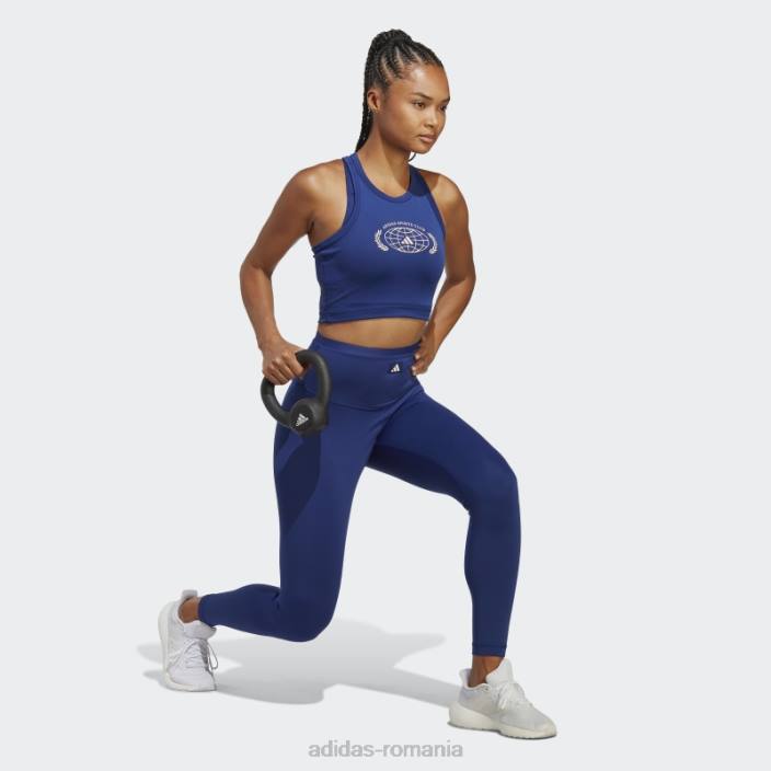 Adidas victorie albastru sport club crop grafic maiou moda femei albastru victorie 2JBN2343
