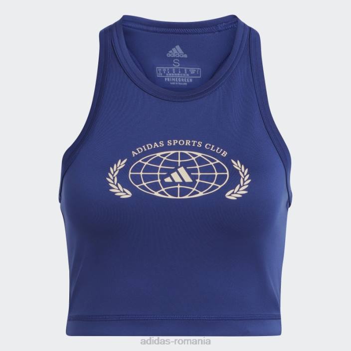 Adidas victory blue sports club crop graphic tank top adidas femei albastru victorie 2JBN17157
