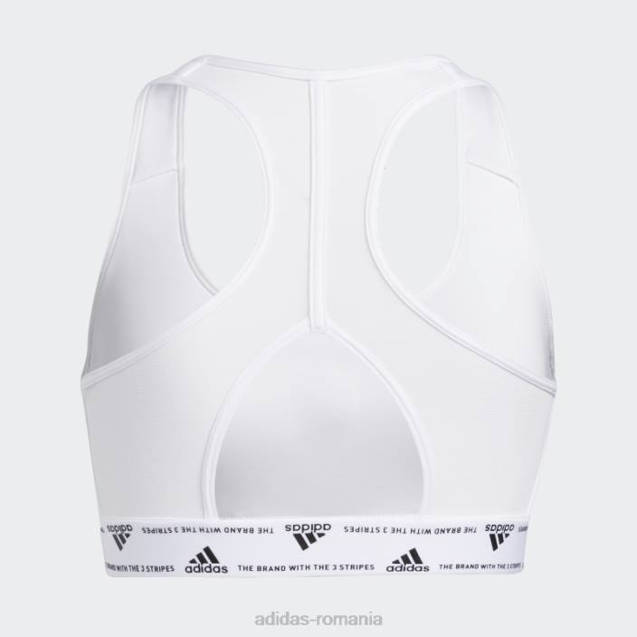 Adidas white hot powerreact training sutien mediu cu 3 dungi femei alb negru 2JBN16715