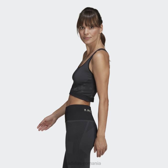 Adidas x karlie kloss tricot fără sudură strat de top carbon fierbinte femei carbon/negru 2JBN2721