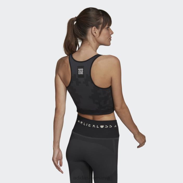 Adidas x karlie kloss tricot fără sudură strat de top carbon fierbinte femei carbon/negru 2JBN2721