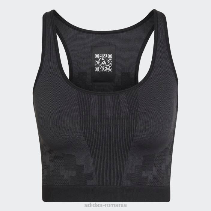Adidas x karlie kloss tricot fără sudură strat de top carbon fierbinte femei carbon/negru 2JBN2721