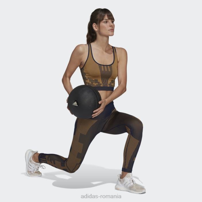 Adidas x karlie kloss tricot fără sudură stratificată top mesa femei mesa/night indigo 2JBN10501