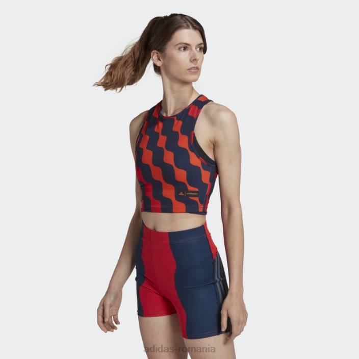 Adidas x marimekko tren pictograme imprimeu maiou portocaliu fierbinte femei portocale 2JBN10716