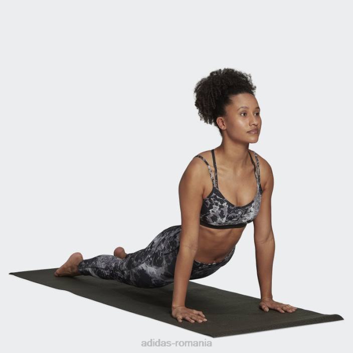 Adidas yoga essentials studio cu susținere la lumină sutien cu imprimeu integral negru adidas femei negru 2JBN2832