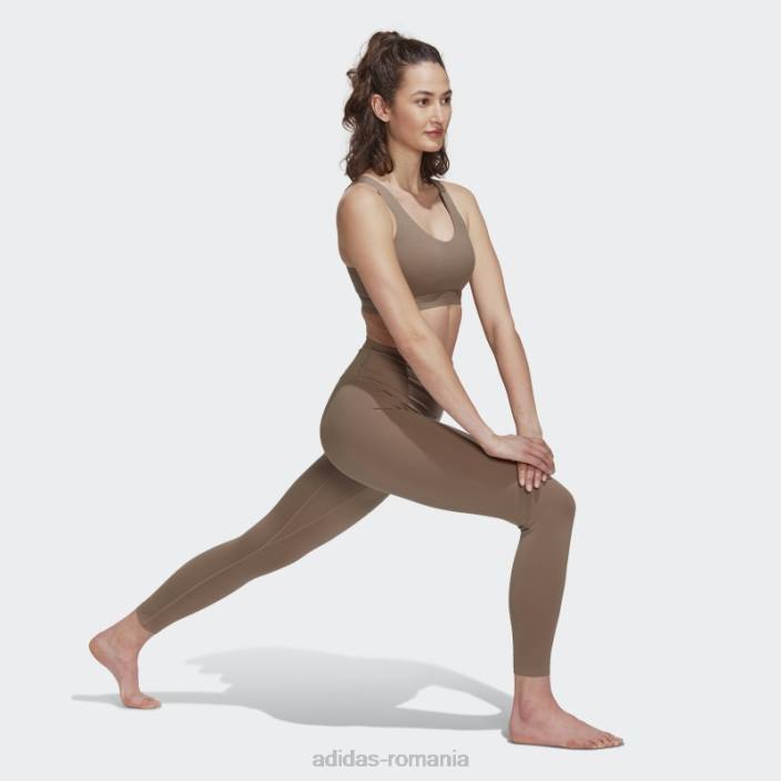 Adidas yoga luxe studio 7/8 jambiere maro cretos moda femei maro cretos 2JBN3237