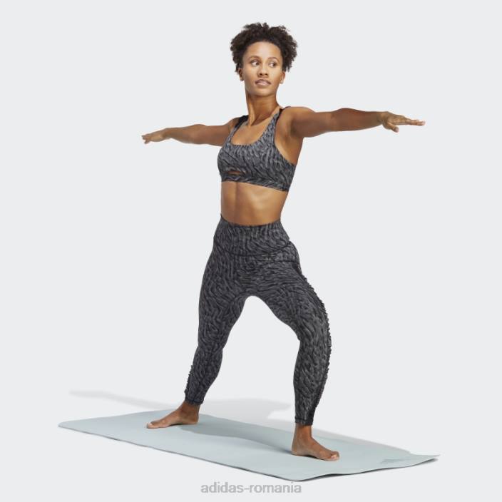 Adidas yoga studio clash print 7/8 jambiere negre femei gri inchis 2JBN9349