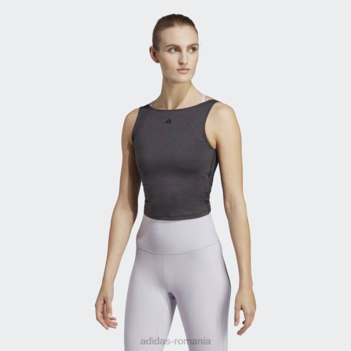 Adidas yoga studio crop tank top negru femei negru 2JBN2396