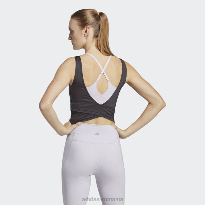 Adidas yoga studio crop tank top negru femei negru 2JBN2396