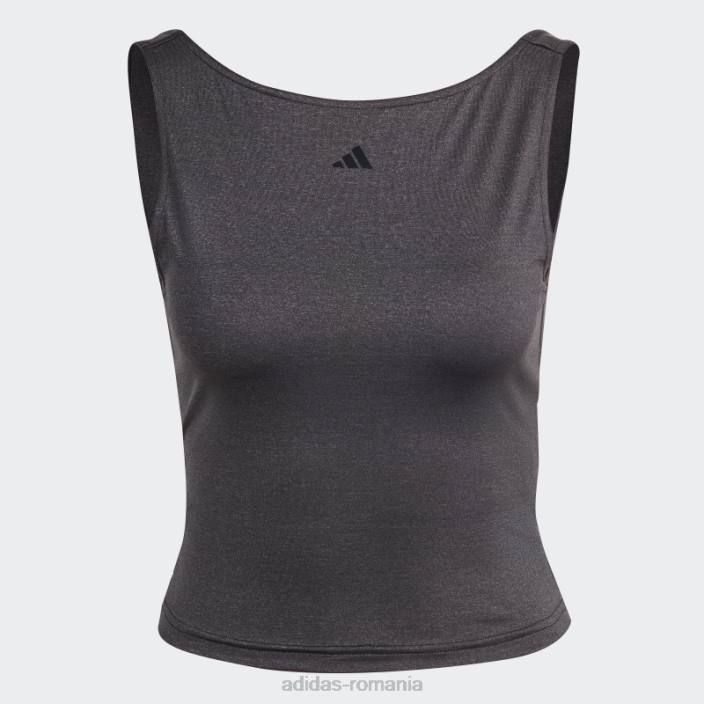 Adidas yoga studio crop tank top negru femei negru 2JBN2396