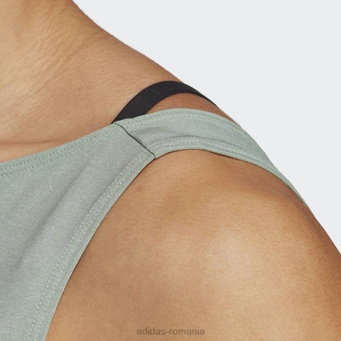 Adidas yoga studio crop tank top verde argintiu femei verde argintiu 2JBN9338