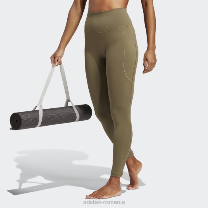 Adidas yoga studio jambiere 7/8 olive femei măsline 2JBN9184