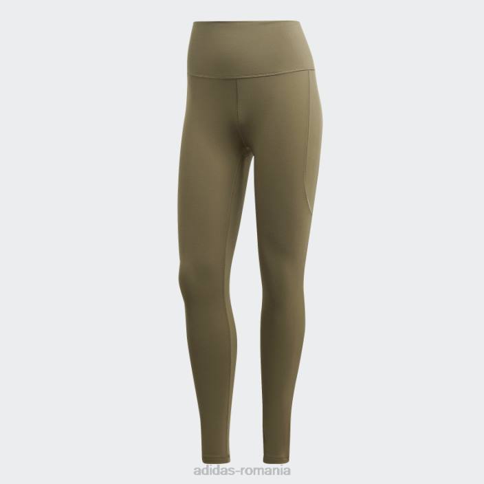 Adidas yoga studio jambiere 7/8 olive femei măsline 2JBN9184
