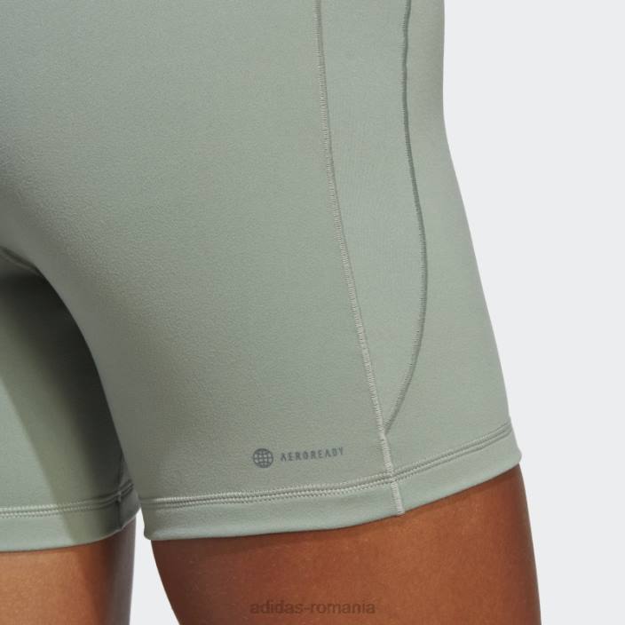 Adidas yoga studio jambiere scurte de cinci inci, verde argintiu femei verde argintiu 2JBN9121
