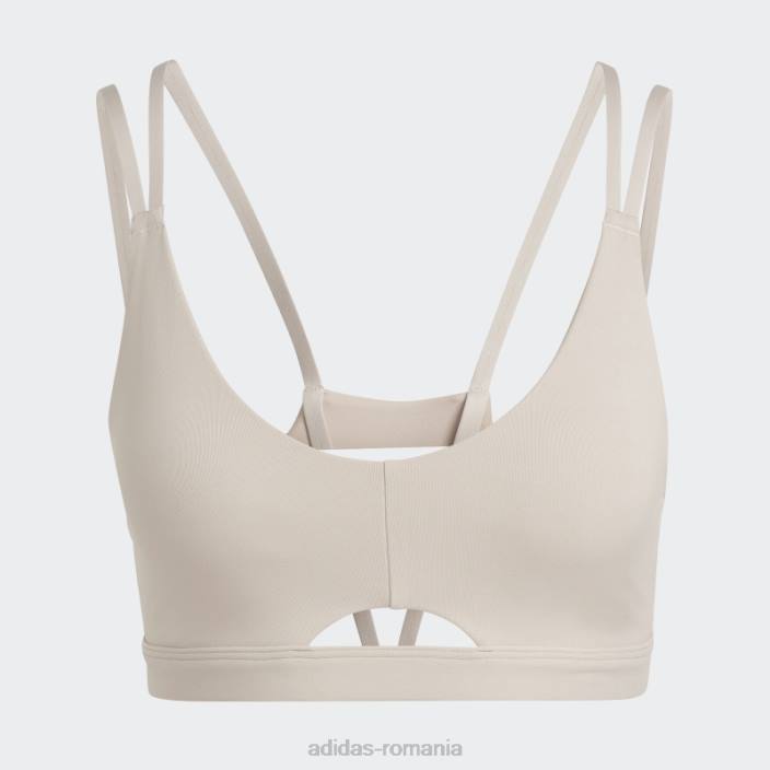 Adidas yoga studio luxe sutien cu susținere la lumină taupe femei taupe 2JBN9355
