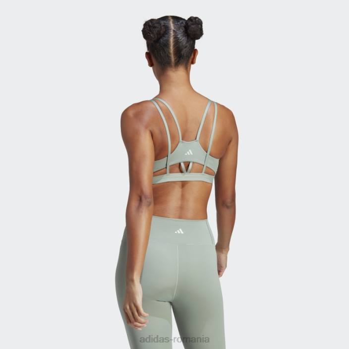 Adidas yoga studio luxe sutien de susținere a luminii verde argintiu femei verde argintiu 2JBN16897