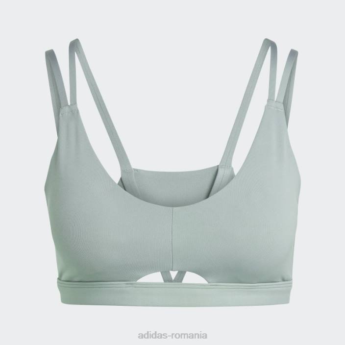 Adidas yoga studio luxe sutien de susținere a luminii verde argintiu femei verde argintiu 2JBN2276