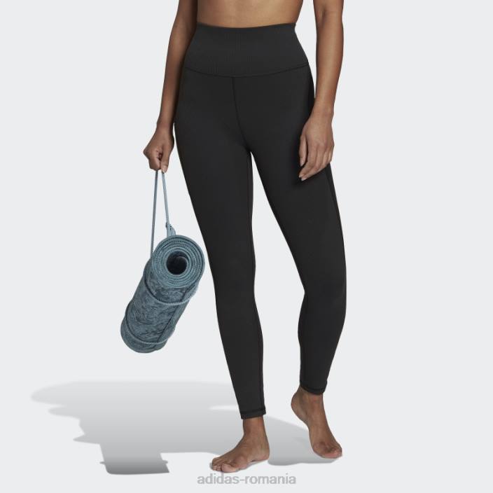 Adidas yoga studio luxe wind jambiere negri cu talie super-înaltă femei negru 2JBN10814