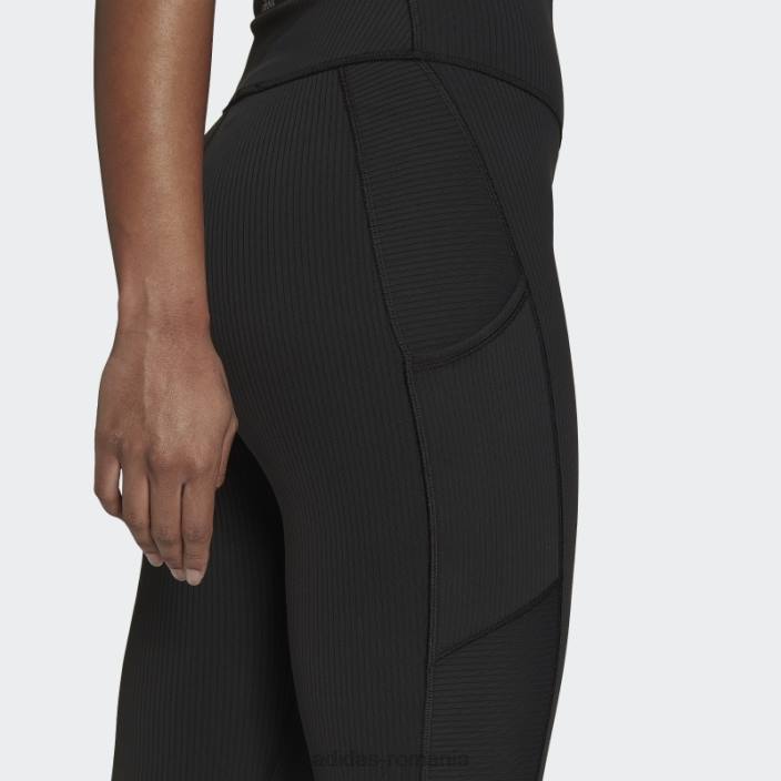 Adidas yoga studio luxe wind jambiere negri cu talie super-înaltă femei negru 2JBN10814