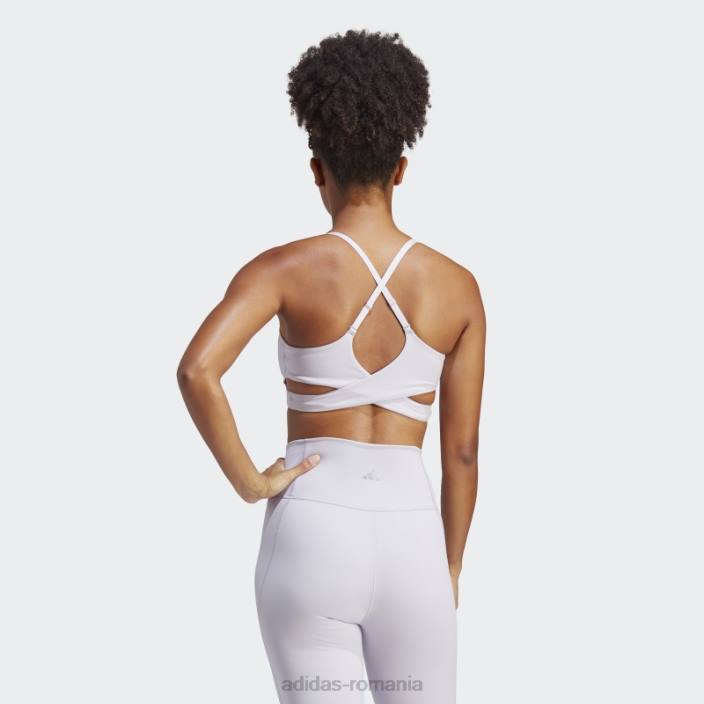Adidas yoga studio sutien cu paragate cu susținere în lumină argintiu adidas femei zori argintii/violet argintiu 2JBN9300
