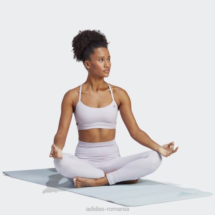 Adidas yoga studio sutien cu paragate cu susținere în lumină argintiu adidas femei zori argintii/violet argintiu 2JBN9300
