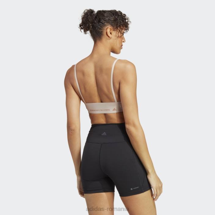 Adidas yoga studio sutien cu susținere luminoasă taupe femei taupe/argilă 2JBN9721