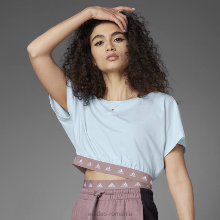 Adidas Tricou de bumbac decupat hyperglam albastru adidas femei albastru/violet/alb 2JBN3006
