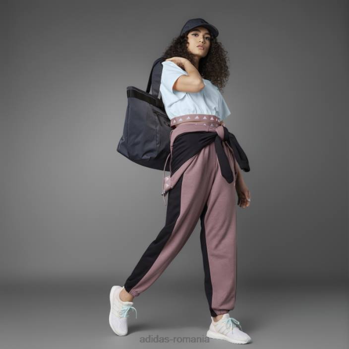 Adidas Tricou de bumbac decupat hyperglam albastru adidas femei albastru/violet/alb 2JBN3006
