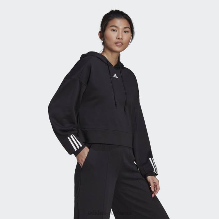 Adidas hanorac cu glugă hyperglam french terry negru adidas femei negru 2JBN3216