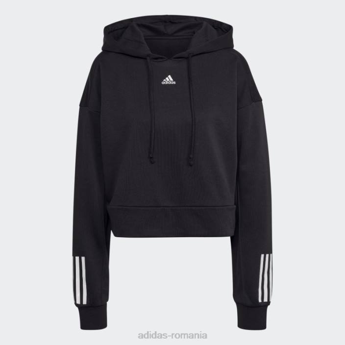 Adidas hanorac cu glugă hyperglam french terry negru adidas femei negru 2JBN3216