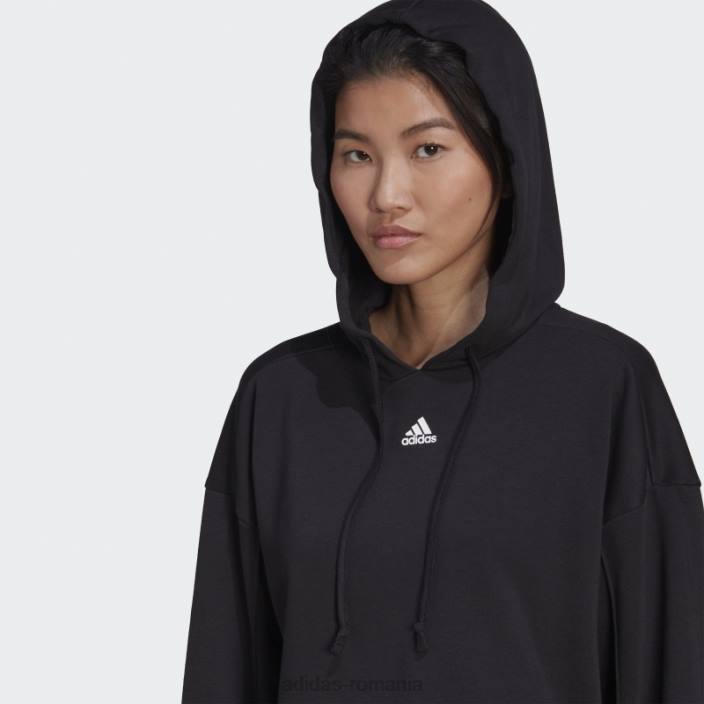 Adidas hanorac cu glugă hyperglam french terry negru adidas femei negru 2JBN3216