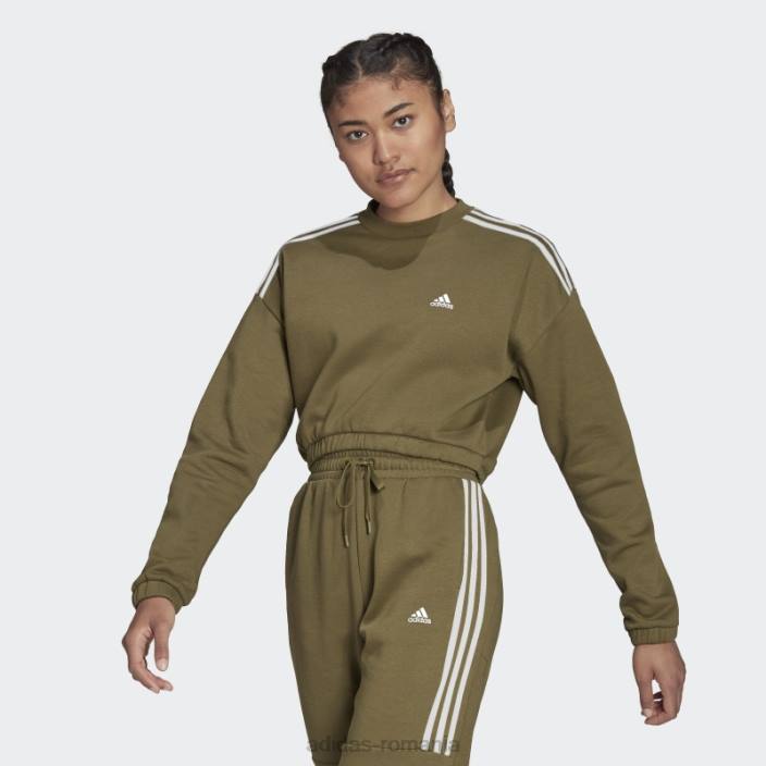 Adidas hanorac hyperglam crop crew olive adidas femei măsline 2JBN2958