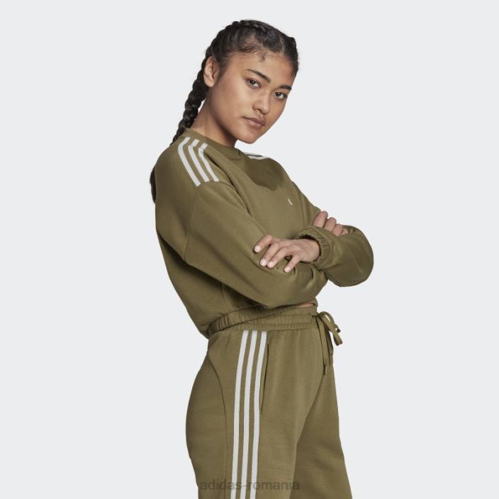 Adidas hanorac hyperglam crop crew olive adidas femei măsline 2JBN2958