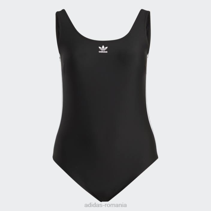 Adidas Costum de baie adicolor 3 dungi (marime plus) negru adidas femei alb negru 2JBN9168