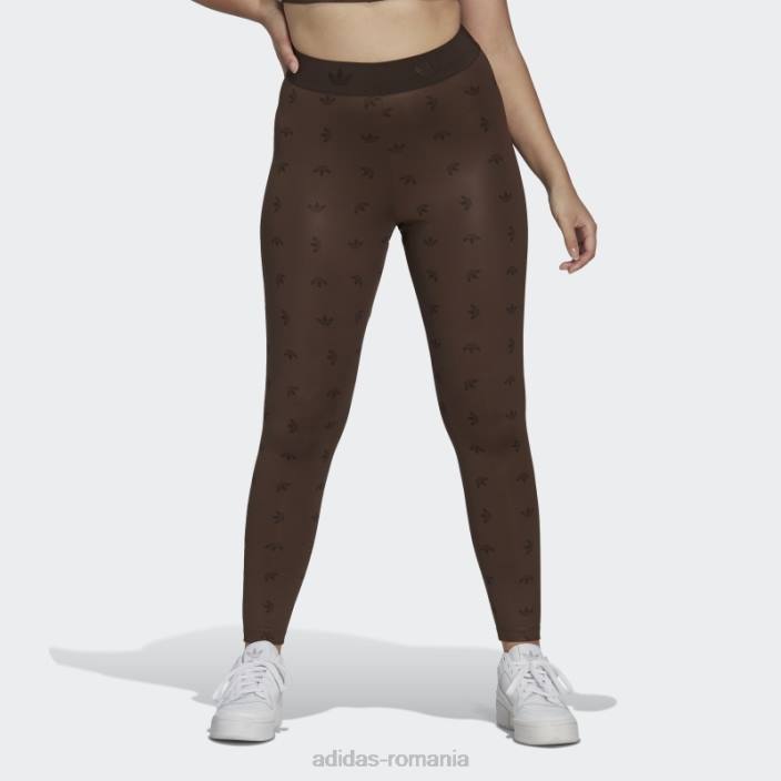 Adidas Jambiere cu imprimeu peste tot cu talie înaltă 7/8 maro femei maro 2JBN10729