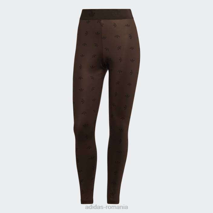 Adidas Jambiere cu imprimeu peste tot cu talie înaltă 7/8 maro femei maro 2JBN10729