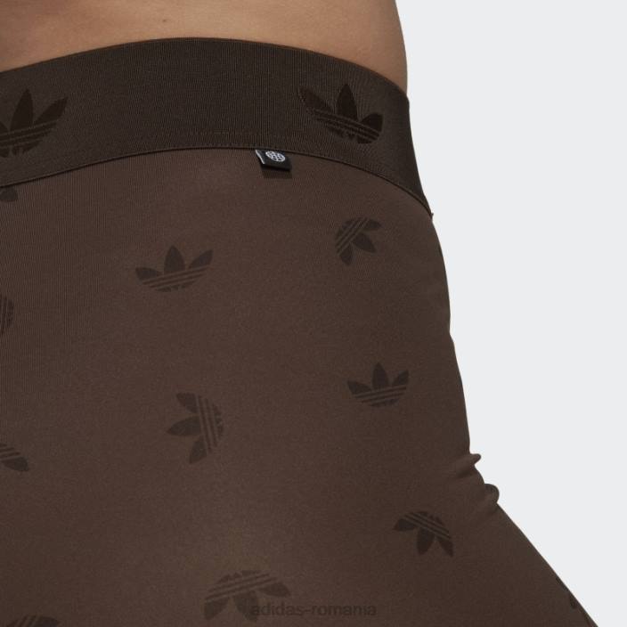 Adidas Jambiere cu imprimeu peste tot cu talie înaltă 7/8 maro femei maro 2JBN10729